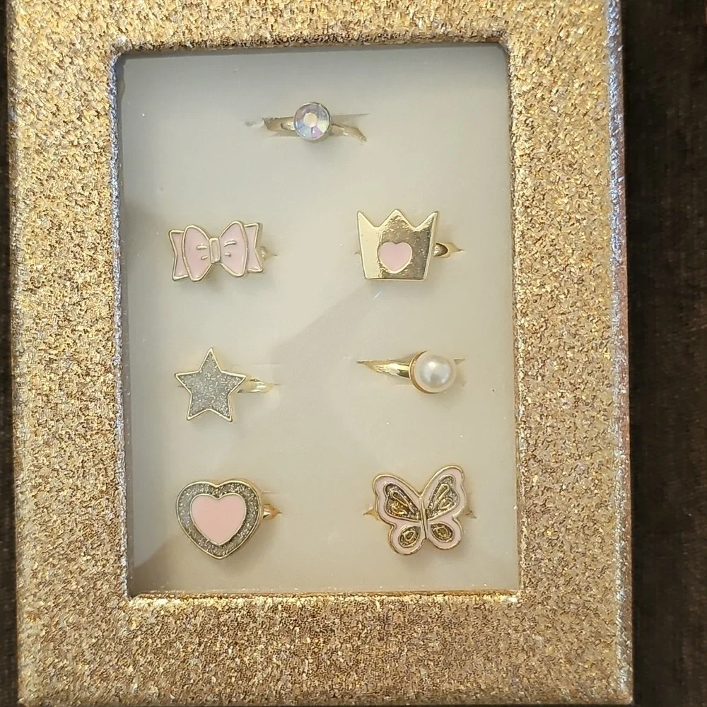 Kids' Gold and Pink Earring Sets